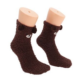 1 Pair Women's Cute Bears Pattern Sleep Cozy Socks