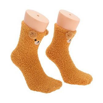 1 Pair Women's Cute Bears Pattern Sleep Cozy Socks
