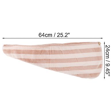 1 Pc Women Breathable Stripe Hair Drying Towel for Bathroom Vacation