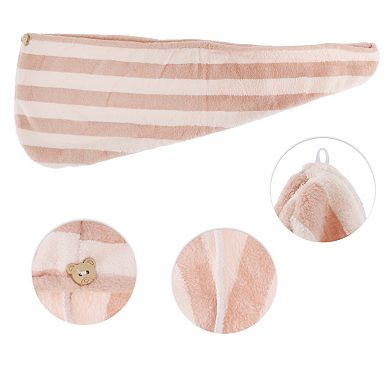 1 Pc Women Breathable Stripe Hair Drying Towel for Bathroom Vacation