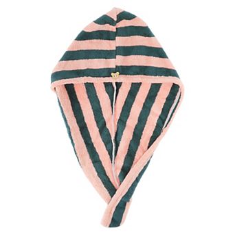 1 pc Women Breathable Stripe Hair Drying Towel for Bathroom Vacation