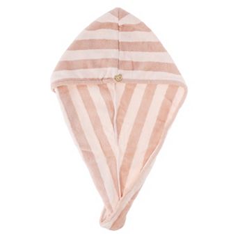1 pc Women Breathable Stripe Hair Drying Towel for Bathroom Vacation