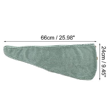 1 Pc Women Soft Pinstripe Hair Towel for Bathroom Vacation Business Travel
