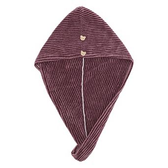 1 pc Women Soft Pinstripe Hair Towel for Bathroom Vacation Business Travel