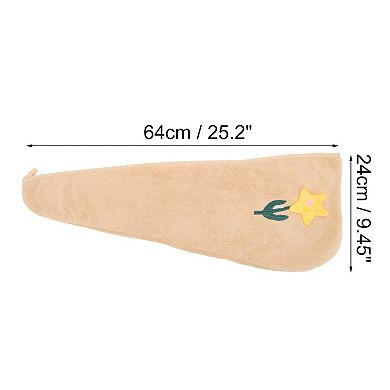 1 Pc Women Soft Flowers Hair Towel for Bathroom Vacation Business Travel