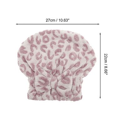 Water-absorbent Bow Leopard Hair Towel 1 Pc