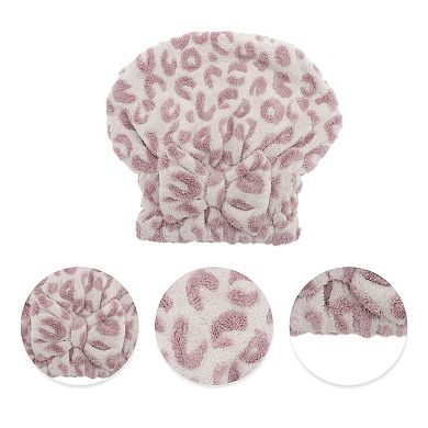 Water-absorbent Bow Leopard Hair Towel 1 Pc