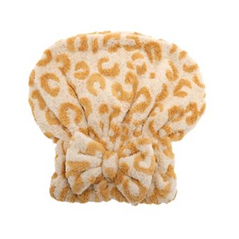 Water-absorbent Bow Leopard Hair Towel 1 pc