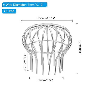 Gutter Guard 4 Inch, 2 Pack 304 Stainless Steel Down Pipe Filter, Anti-Blocking Line Cap Drain Cover