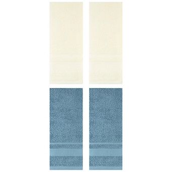 4 Pack Solid Hand Towels, 100% Cotton for Bathroom Soft Absorbent Gifts Towel 13"x29"