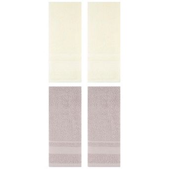 4 Pack Solid Hand Towels, 100% Cotton for Bathroom Soft Absorbent Gifts Towel 13"x29"