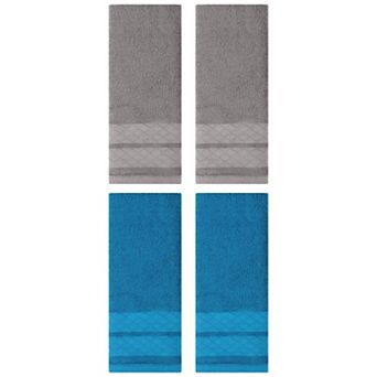 4 Pack Cotton Soft Decorative Hand Towels, Geometry Pattern Hand Towel for Bathroom 14"x30"