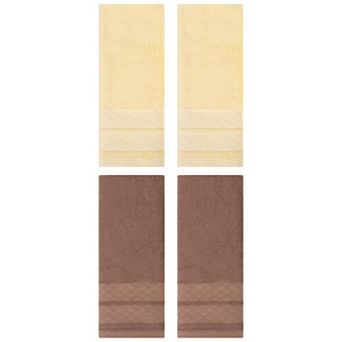 4 Pack Cotton Soft Decorative Hand Towels, Geometry Pattern Hand Towel for Bathroom 14"x30"