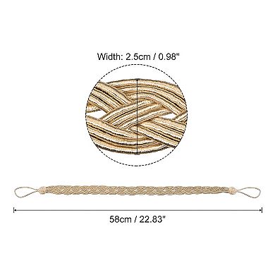 6Pcs 23" Curtain Tiebacks Braid Drapery Holdback Holder with Hooks