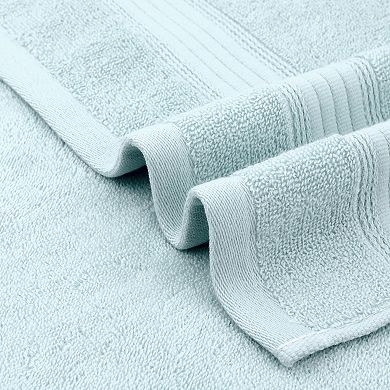 6 Pack Solid Striped Hand Towel Set 13"x29" Cotton Soft Absorbent Towels