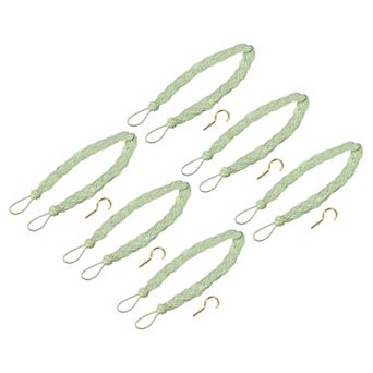 6 pc 23" Curtain Tiebacks Braid Drapery Holdback Holder with Hooks