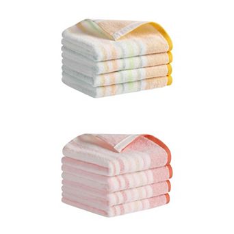 8 Pack Striped Pattern Hand Towels 13"x27" Cotton Soft Absorbent Hand Towel