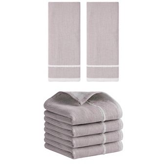 6 Pack Bathroom Striped Decorative Hand Towel Set Cotton Face Towels 14"x28"