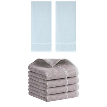 6 Pack Bathroom Striped Decorative Hand Towel Set Cotton Face Towels 14"x28"