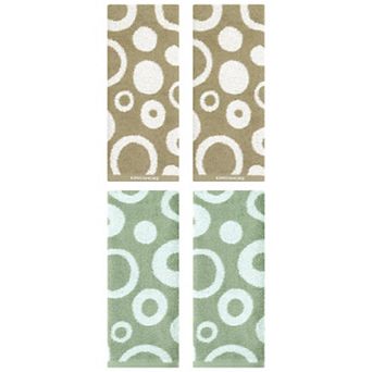 4 Pack Cute Round Geometric Pattern Hand Towels, Comfortable Highly Absorbent Bathroom Towel 14"x28"