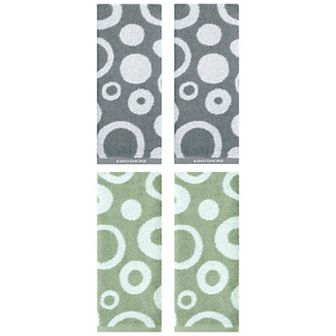 4 Pack Cute Round Geometric Pattern Hand Towels, Comfortable Highly Absorbent Bathroom Towel 14"x28"