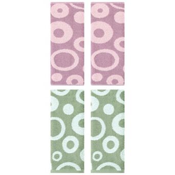 4 Pack Cute Round Geometric Pattern Hand Towels, Comfortable Highly Absorbent Bathroom Towel 14"x28"