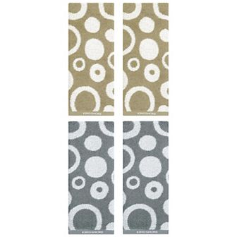 4 Pack Cute Round Geometric Pattern Hand Towels, Comfortable Highly Absorbent Bathroom Towel 14"x28"