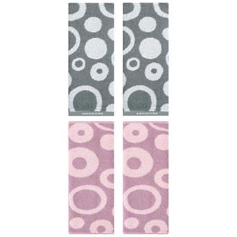 4 Pack Cute Round Geometric Pattern Hand Towels, Comfortable Highly Absorbent Bathroom Towel 14"x28"