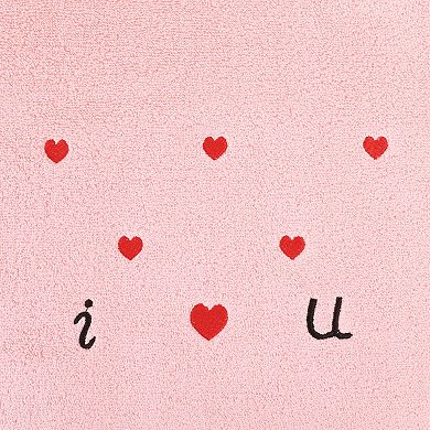 4 Pack Cotton Hand Towels Letter Heart Love Pattern Bathroom Decorative Absorbent Towel Set 13"x29"