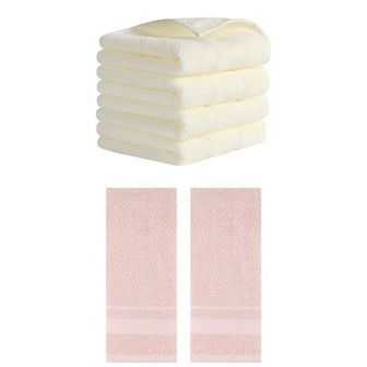 6 Pack Solid Hand Towels, 100% Cotton for Bathroom Soft Absorbent Gifts Towel 13"x29"