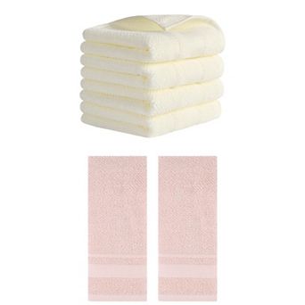 6 Pack Solid Hand Towels, 100% Cotton for Bathroom Soft Absorbent Gifts Towel 13"x29"