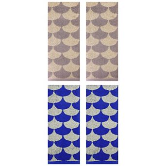 4 Pack Cotton Hand Towels, Geometric Absorbent Soft Decorative Hand Towel 13"x29"
