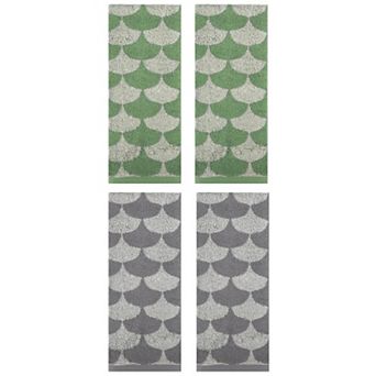 4 Pack Cotton Hand Towels, Geometric Absorbent Soft Decorative Hand Towel 13"x29"