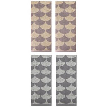 4 Pack Cotton Hand Towels, Geometric Absorbent Soft Decorative Hand Towel 13"x29"