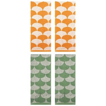 4 Pack Cotton Hand Towels, Geometric Absorbent Soft Decorative Hand Towel 13"x29"