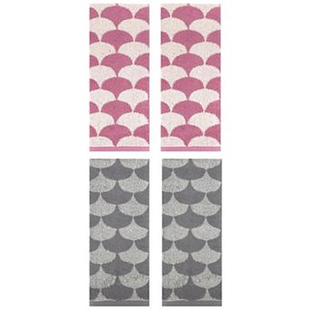 4 Pack Cotton Hand Towels, Geometric Absorbent Soft Decorative Hand Towel 13"x29"