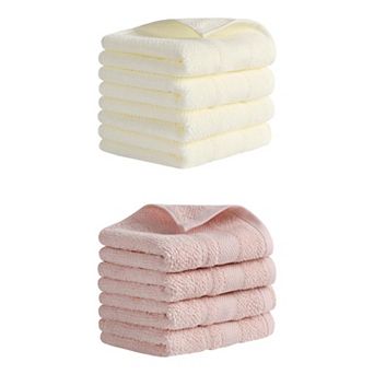 8 Pack Solid Hand Towels, 100% Cotton for Bathroom Soft Absorbent Gifts Towel 13"x29"