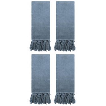 4 Pack Decorative Turkish Hand Towels, Cotton Absorbent Soft Bath Towel Set 14"x30"