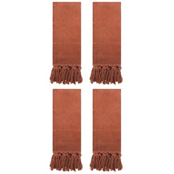 4 Pack Decorative Turkish Hand Towels, Cotton Absorbent Soft Bath Towel Set 14"x30"