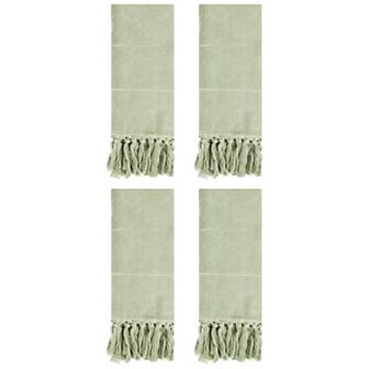 4 Pack Decorative Turkish Hand Towels, Cotton Absorbent Soft Bath Towel Set 14"x30"