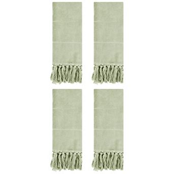 4 Pack Decorative Turkish Hand Towels, Cotton Absorbent Soft Bath Towel Set 14"x30"