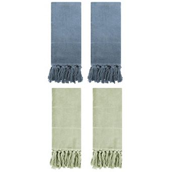 4 Pack Decorative Turkish Hand Towels, Cotton Absorbent Soft Bath Towel Set 14"x30"