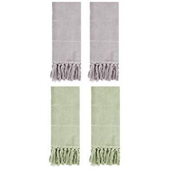 4 Pack Decorative Turkish Hand Towels, Cotton Absorbent Soft Bath Towel Set 14"x30"
