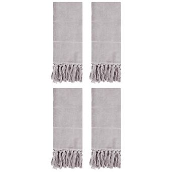 4 Pack Decorative Turkish Hand Towels, Cotton Absorbent Soft Bath Towel Set 14"x30"