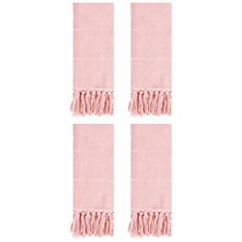 4 Pack Decorative Turkish Hand Towels, Cotton Absorbent Soft Bath Towel Set 14"x30"