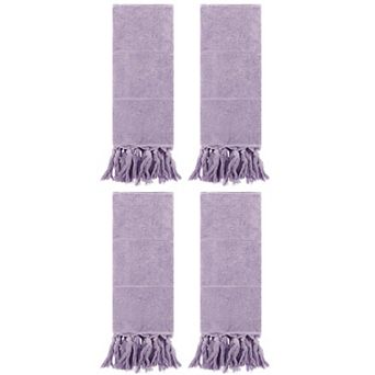 4 Pack Decorative Turkish Hand Towels, Cotton Absorbent Soft Bath Towel Set 14"x30"
