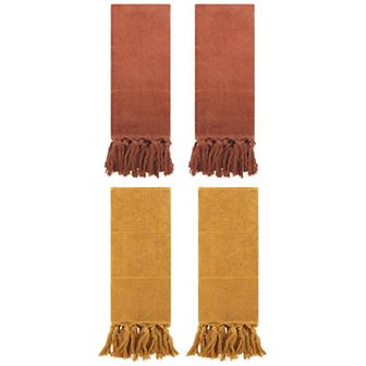 4 Pack Decorative Turkish Hand Towels, Cotton Absorbent Soft Bath Towel Set 14"x30"