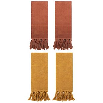 4 Pack Decorative Turkish Hand Towels, Cotton Absorbent Soft Bath Towel Set 14"x30"