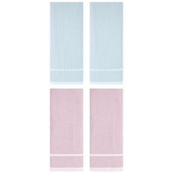 4 Pack Bathroom Striped Decorative Hand Towel Set Cotton Face Towels 14"x28"