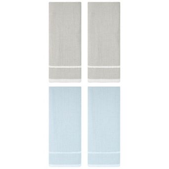 4 Pack Bathroom Striped Decorative Hand Towel Set Cotton Face Towels 14"x28"